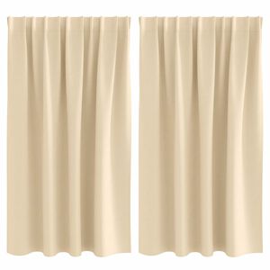vidaXL Firany blackout z k&oacute;łkami 2 pcs Kremowy 140 x 140 cm Poliester