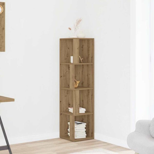 vidaXL Szafka narożna, dąb artisan, 33x33x132 cm
