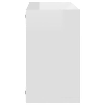 vidaXL Półki ścienne kostki, 2 szt., białe z połyskiem, 26x15x26 cm