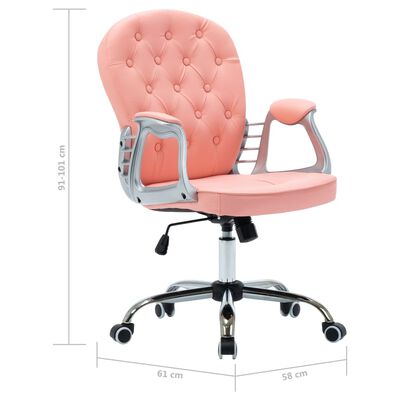 vidaXL Obrotowe krzesło biurowe, różowe, sztuczna skóra