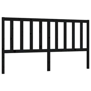vidaXL Wezgłowie ł&oacute;żka, czarne, 206x4x100 cm, lite drewno sosnowe