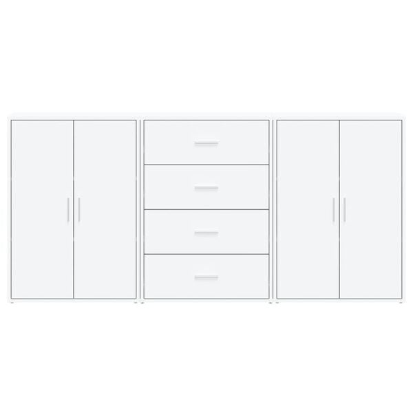vidaXL Szafki, 3 szt., białe, 60x31x84 cm, materiał drewnopochodny