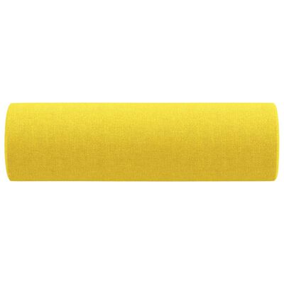 vidaXL Poduszki ozdobne, 2 szt., jasnożółty, Ø15x50 cm, tkanina