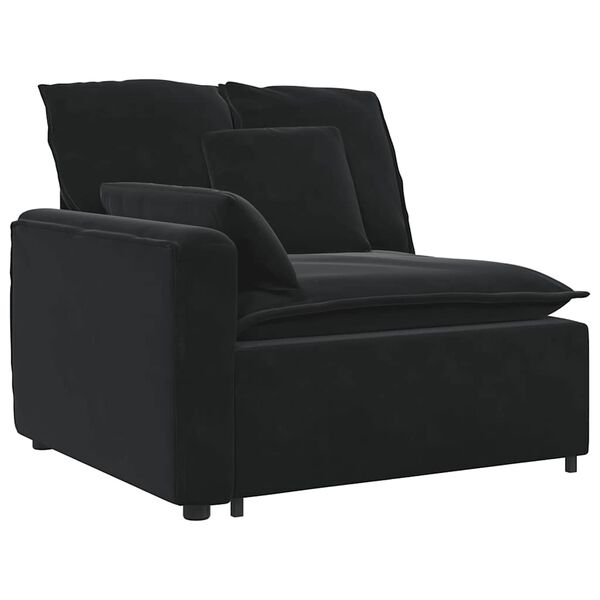 vidaXL Sofa modułowa z poduszkami, czarna