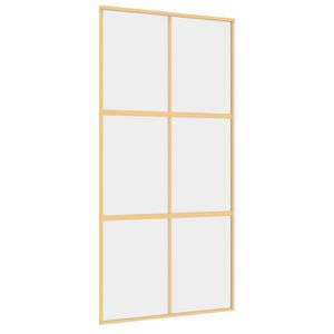 vidaXL Drzwi przesuwne, złote, 102,5x205 cm, przezroczyste szkło ESG