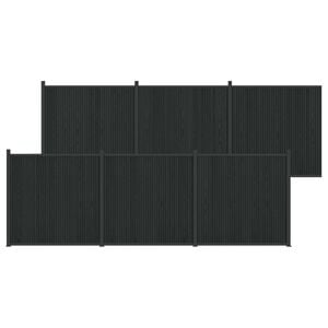 vidaXL Panel ogrodzeniowy 6 pcs WPC i aluminium Czarny