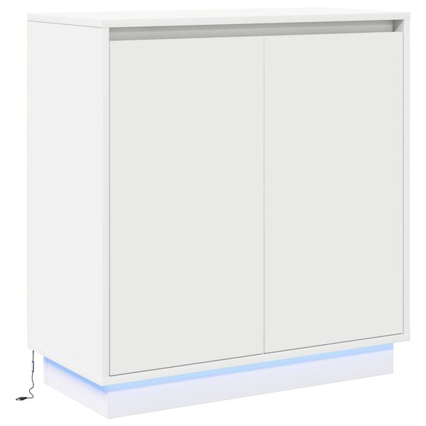 vidaXL Komoda LED Biały 71 x 34,5 x 75 cm Materiał drewnopochodny