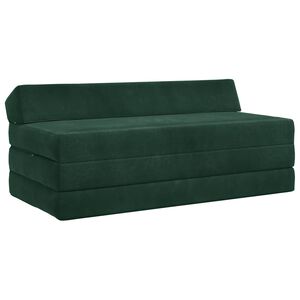 vidaXL Składana Sofa Ł&oacute;żko Ciemnozielony 120 x 60 x 49 cm tkanina