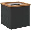 vidaXL Donica, czarna, 40x40x40 cm, polirattan