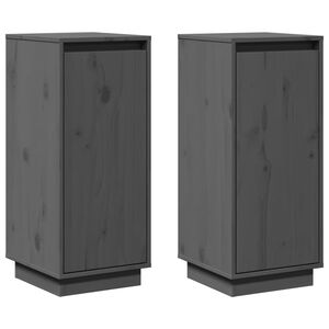 vidaXL Szafki, 2 szt., szare, 31,5 x 34 x 75 cm, lite drewno sosnowe