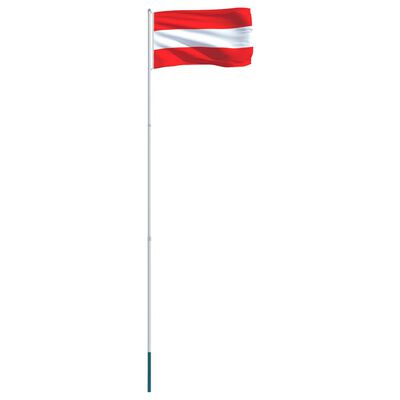 vidaXL Flaga Austrii z aluminiowym masztem, 4 m