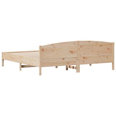 vidaXL Rama łóżka z wezgłowiem, 200x200 cm, lite drewno sosnowe