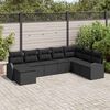 vidaXL Zestaw Sof na Ogród z poduszką 8 pcs Czarny Rattan poli