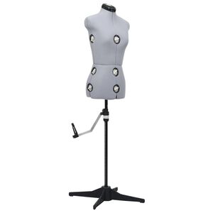 vidaXL Manekin krawiecki damski, regulowany, szary, S, rozmiar 33-40