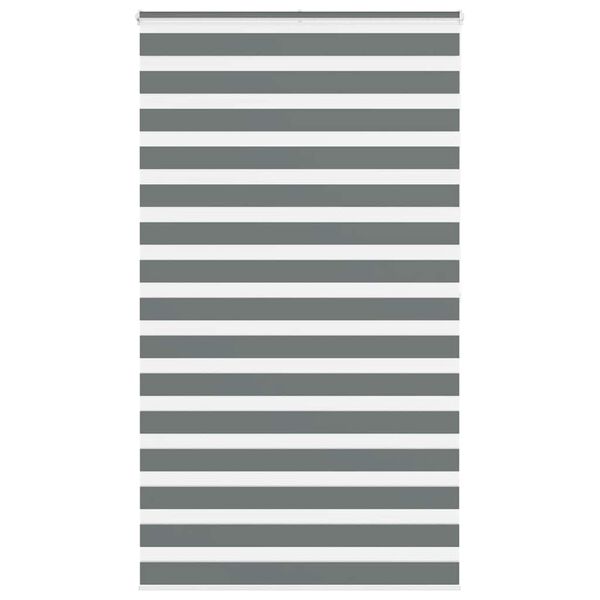 vidaXL Roleta zebra, ciemnoszara, szerokość tkaniny 130,9cm, poliester