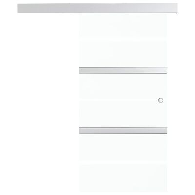 vidaXL Drzwi przesuwne, szkło ESG i aluminium, 76x205 cm, srebrne