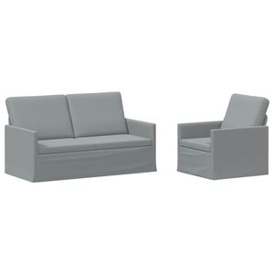 vidaXL Zestaw Sof 2 pcs jasnoszary tkanina