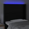 vidaXL Zagł&oacute;wek do ł&oacute;żka z LED, czarny 103x16x118/128cm sztuczna sk&oacute;ra