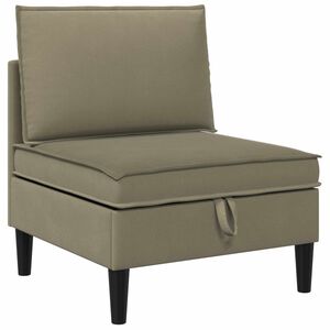 vidaXL Środkowa Sofa z Przechowywaniem Khaki Welur