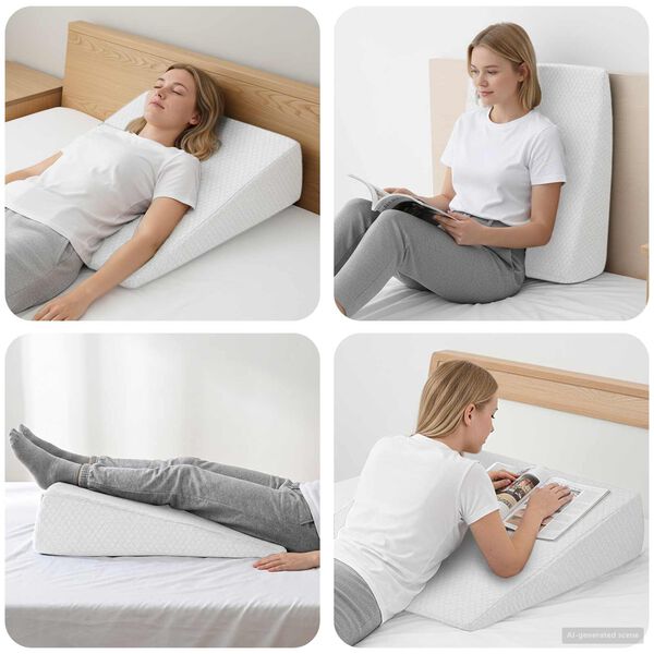 vidaXL Poduszka w kształcie klinu Gładki Biały 69 x 64 x 19 cm