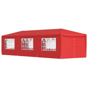 vidaXL Namiot Imprezowy 900 x 300 x 255 cm czerwony PE i stal