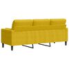 vidaXL 3-osobowa sofa z poduszkami, ż&oacute;łta, 180 cm, aksamit