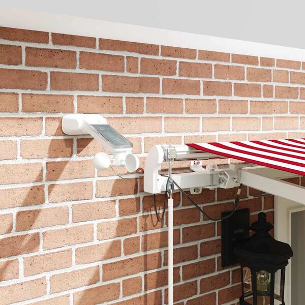 vidaXL Markiza zwijana Czerwony i Biały 500 &times; 350 cm Poliester i Metal