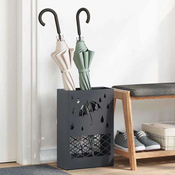 vidaXL Stojak na parasol Antracyt 28 x 12 x 41 cm Stal