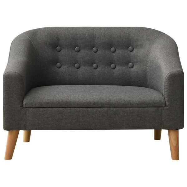 vidaXL Sofa dla dziecka, szara, obita tkaniną
