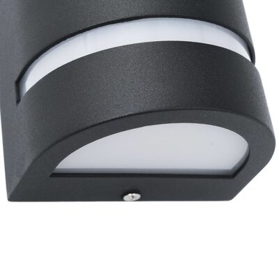 vidaXL Zewnętrzne lampy ścienne, 2 szt., 35 W, czarne, półokrągłe