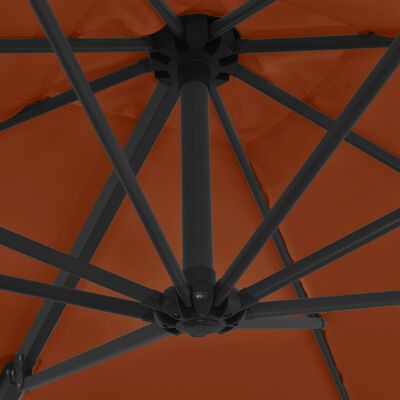 vidaXL Wiszący parasol na słupku stalowym, terakotowy, 250x250 cm