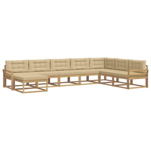 vidaXL Zestaw sof na zewnątrz 8 pcs Biały i Beżowy