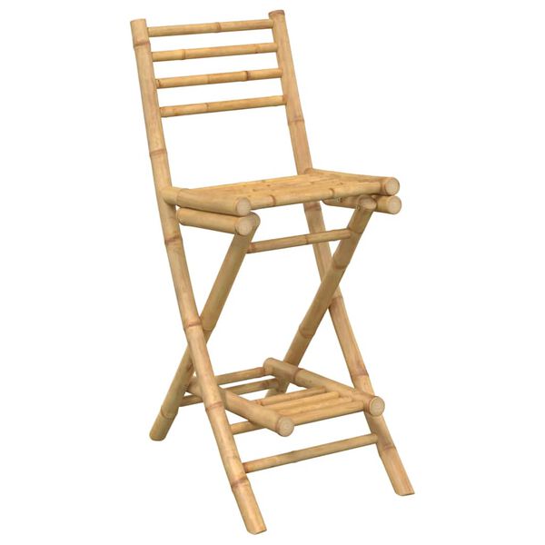 vidaXL Hokery zewnętrzne z podnóżkami, 2 szt., składane, bambusowe