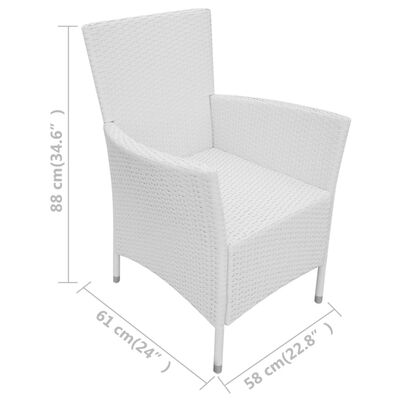 vidaXL Krzesła ogrodowe z poduszkami, 6 szt., polirattan, kremowe