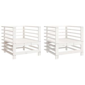 vidaXL Krzesła ogrodowe, 2 szt., białe, lite drewno sosnowe