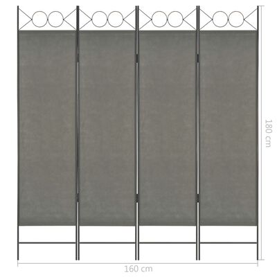 vidaXL Parawan 4-panelowy, antracytowy, 160 x 180 cm