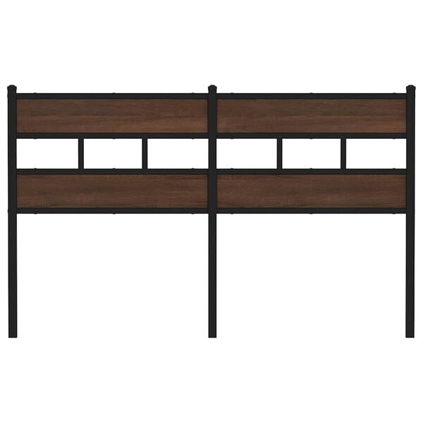 vidaXL Wezgłowie, brązowy dąb, 135 cm, stal i materiał drewnopochodny