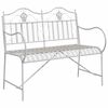 vidaXL Ławka ogrodowa 2 -Seater 103,5 x 59 x 89 cm Stal Antyczna biel
