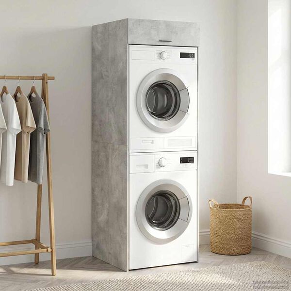 vidaXL Szafka na pralkę z przechowywaniem Betonowy 67,5 x 68 x 200 cm