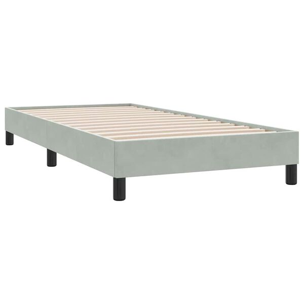 vidaXL Ł&oacute;żko Box Spring bez materaca Jasnoszary 100x210 cm Aksamit