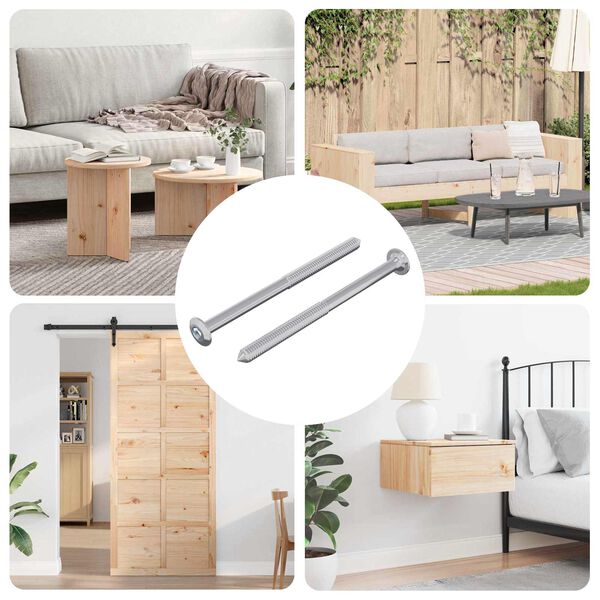 vidaXL Śruba 2 pcs Srebrny M6 x 85 mm Stal