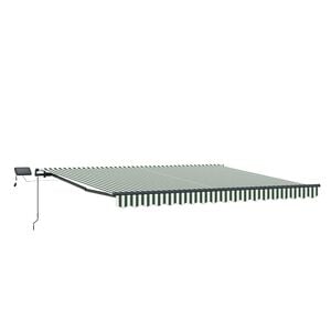 vidaXL Markiza wysuwana Zielony i Biały 450 &times; 300 cm