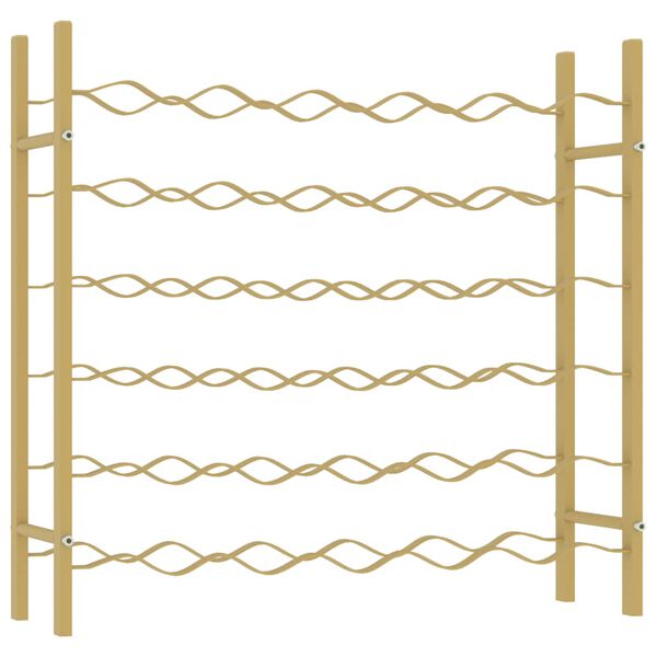 vidaXL Stojak na 36 butelek wina, złoty, metalowy