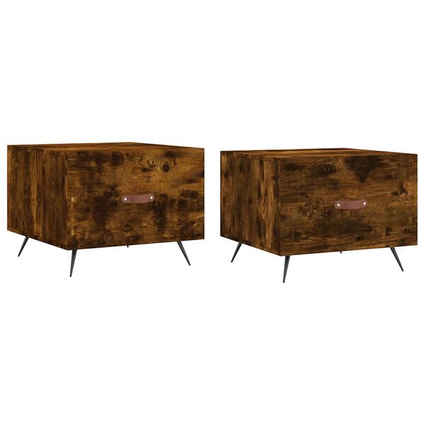 vidaXL Stoliki kawowe, 2 szt., przydymiony dąb, 50x50x40 cm