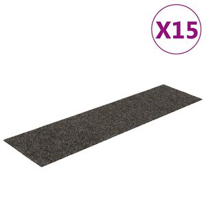 vidaXL Maty na schody samoprzylepne 15 szt. 76x20 cm Antracytowe prostokątne