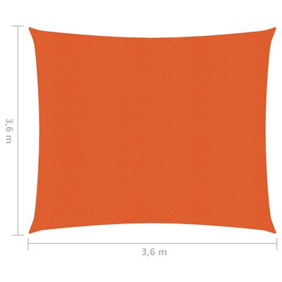 vidaXL Żagiel przeciwsłoneczny, 160 g/m², pomarańcz, 3,6x3,6 m, HDPE