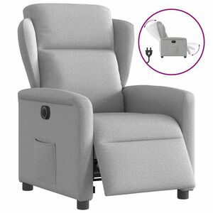 vidaXL Elektryczny fotel rozkładany Cloud Grey Fabric