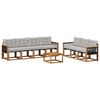 vidaXL Zestaw sof na zewnątrz z poduszką 8 pcs Naturalny i jasnoszary