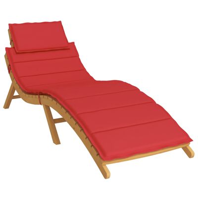 vidaXL Poduszka na leżak, czerwona, 186x58x3 cm, tkanina Oxford