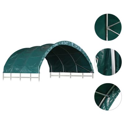 vidaXL Namiot dla bydła, PVC, 3,7 x 3,7 m, zielony